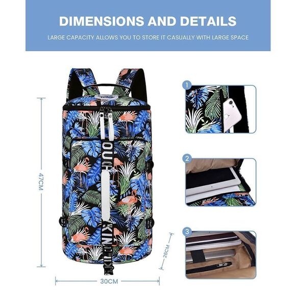 40L Gym Duffle Bag Sling Bag Travel Hiking Backpack Laptop Backpack - Picture 4 of 6